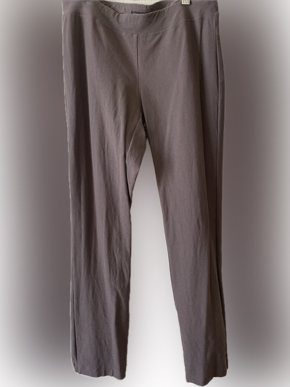 Eileen Fisher Crepe Straight-Leg Pull-On Pants in Mauve Brown 4-Way Stretch XS